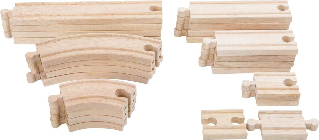 Eisenbahnschienen Set 24 Teile TRAINible aus naturbelassenem Holz, als Erweiterung oder für den Neus