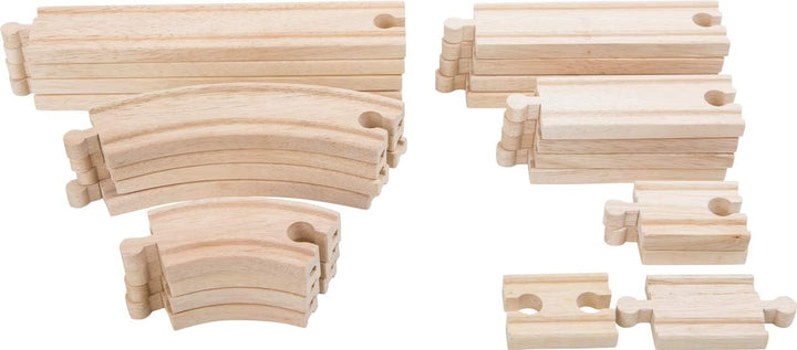 Eisenbahnschienen Set 24 Teile TRAINible aus naturbelassenem Holz, als Erweiterung oder für den Neus