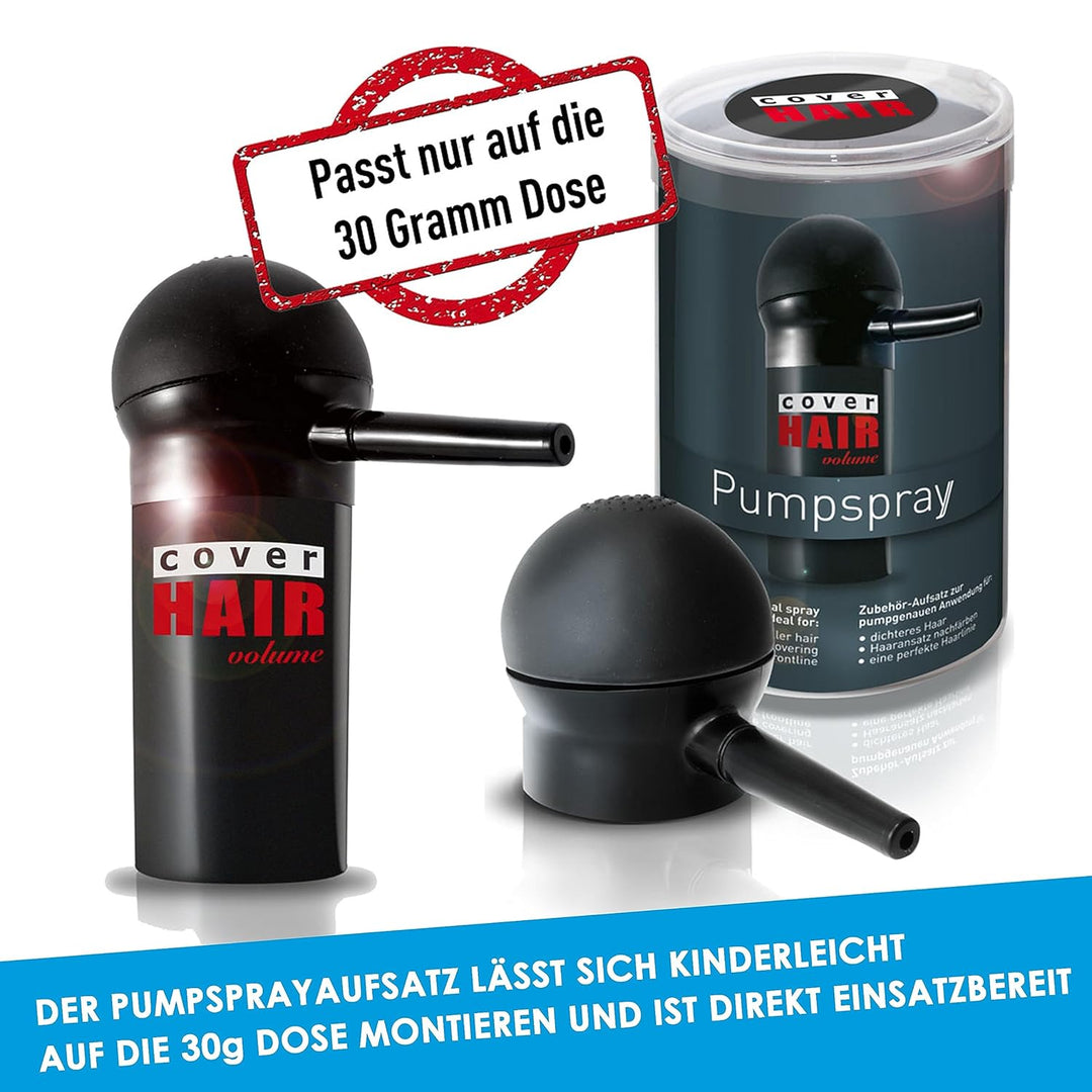 COVER HAIR Pumpsprayaufsatz für Schütthaar & Streuhaar | Geeignet für 30g Dose | Applikator für Schü