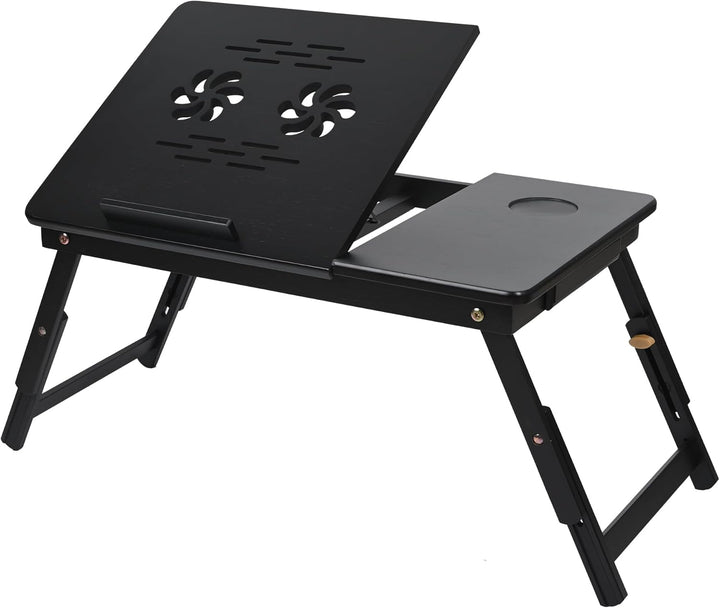 VASMIA Bambus Laptoptisch für Bett und Couch, Klapptisch, Frühstück Servierbach mit Klappbeinen, Höh