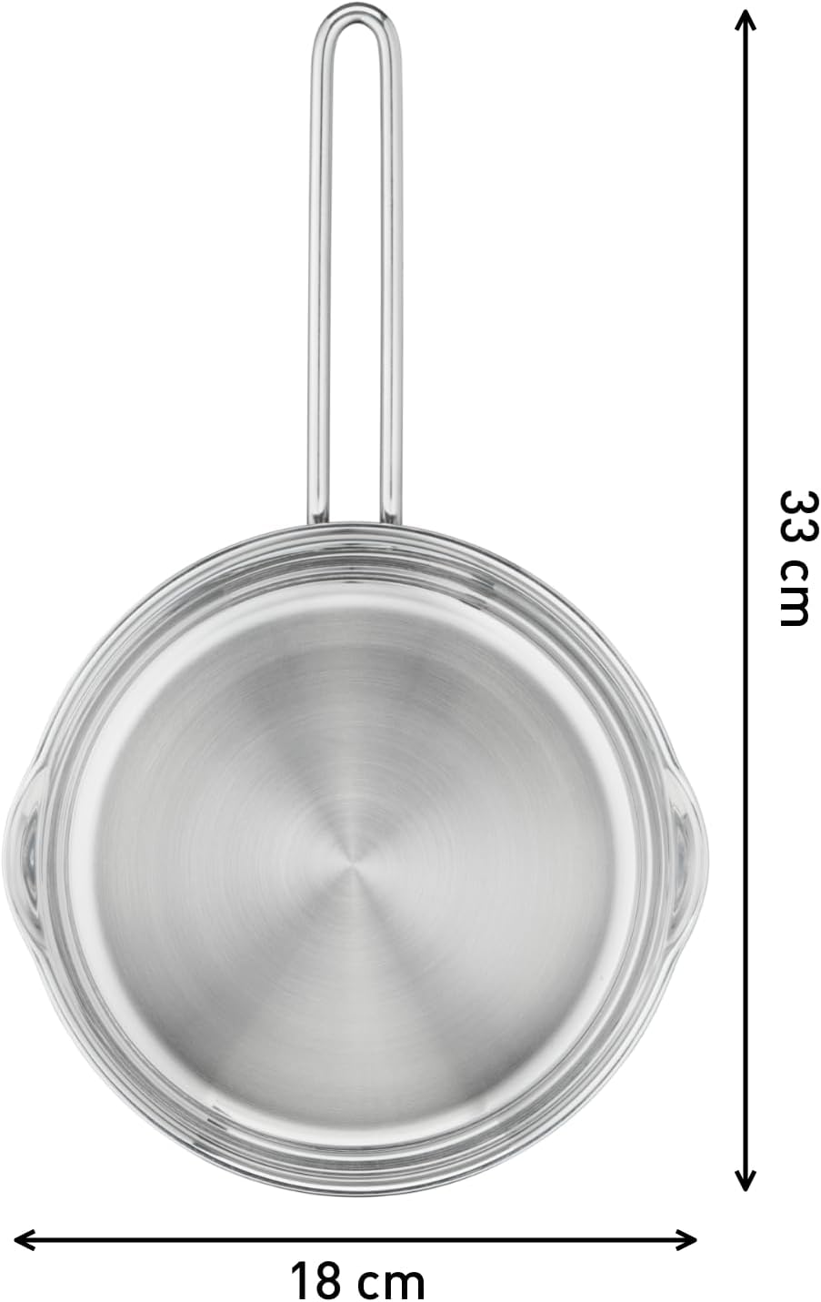 Tefal H85222 Nordica Stielkasserolle 16 cm mit Deckel | Doppelgriffe | Edelstahl-Topf | alle Herdart