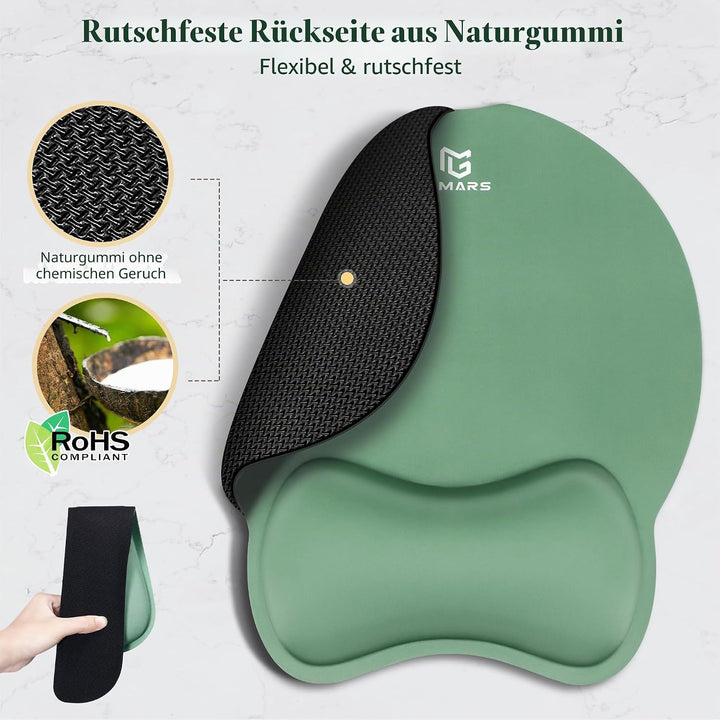 Gimars Ergonomisches Mauspad mit Gelkissen, XL Handballenauflage Tastatur mit Untersetzer, Mousepad