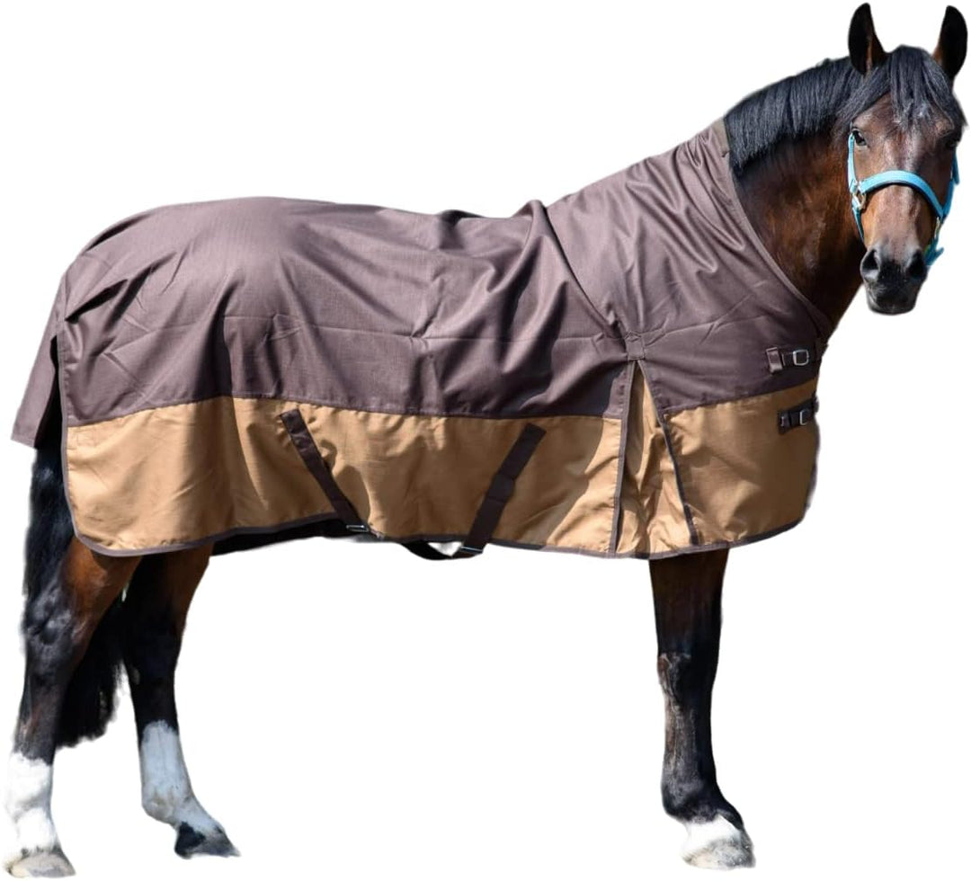 Pferdedecke 1200D High Neck Polarfleece Weidedecke Winterdecke Regendecke Turnout : Fleece Grey/Brow