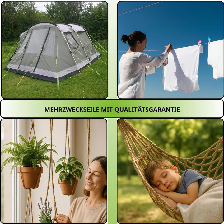 CORDAMARKET 8 mm Seil, Erwachsene, Unisex, Weiss, 50 m