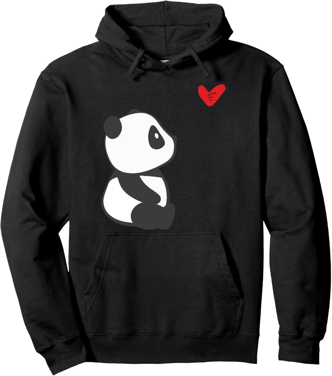 Panda mit Herz - Lustiges Pandabär-Kostüm Pullover Hoodie