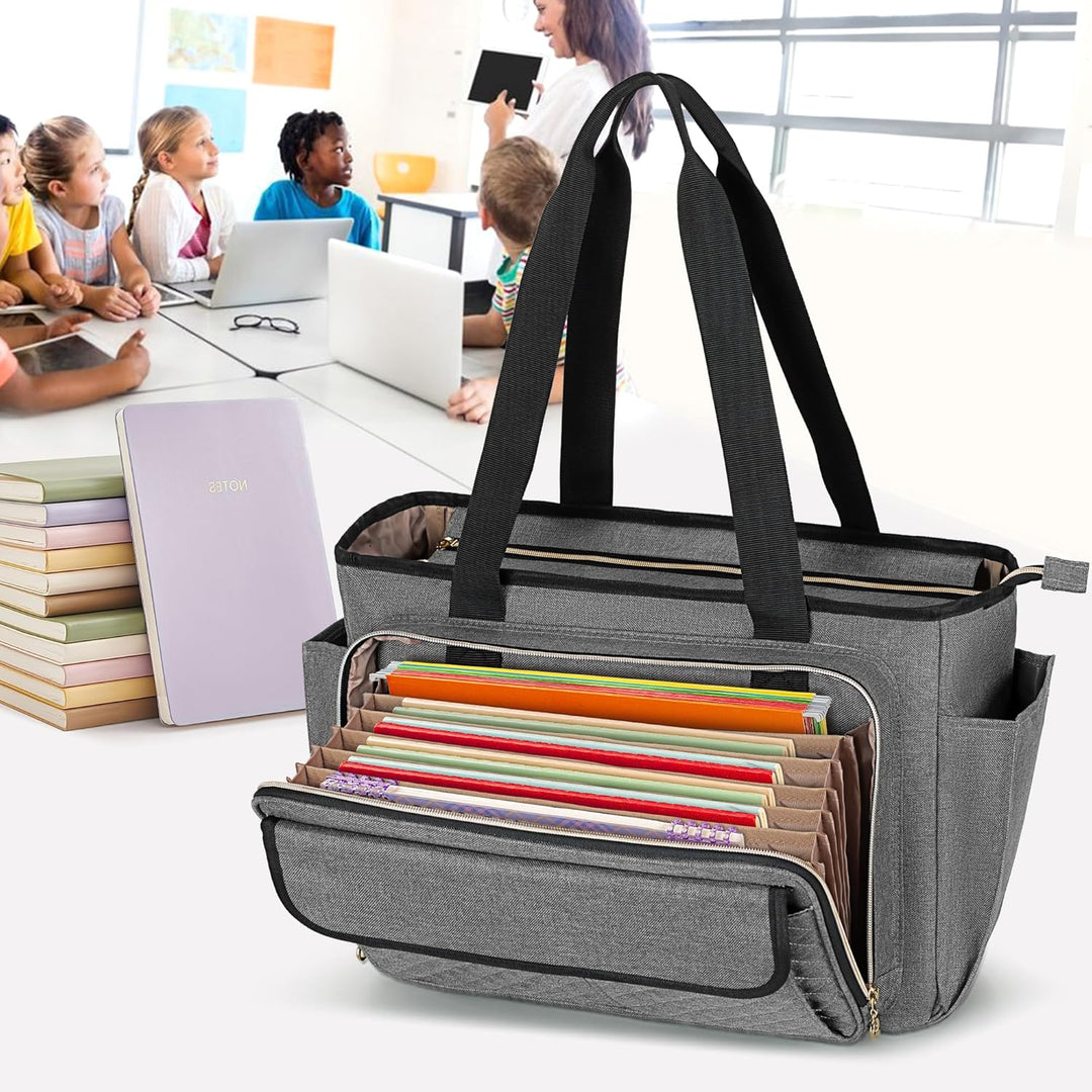 Luxja Lehrer Tasche, Arbeitstasche für Lehrerin und Lehrer | Lehrertasche mit Akkordeon-Aktenbereich