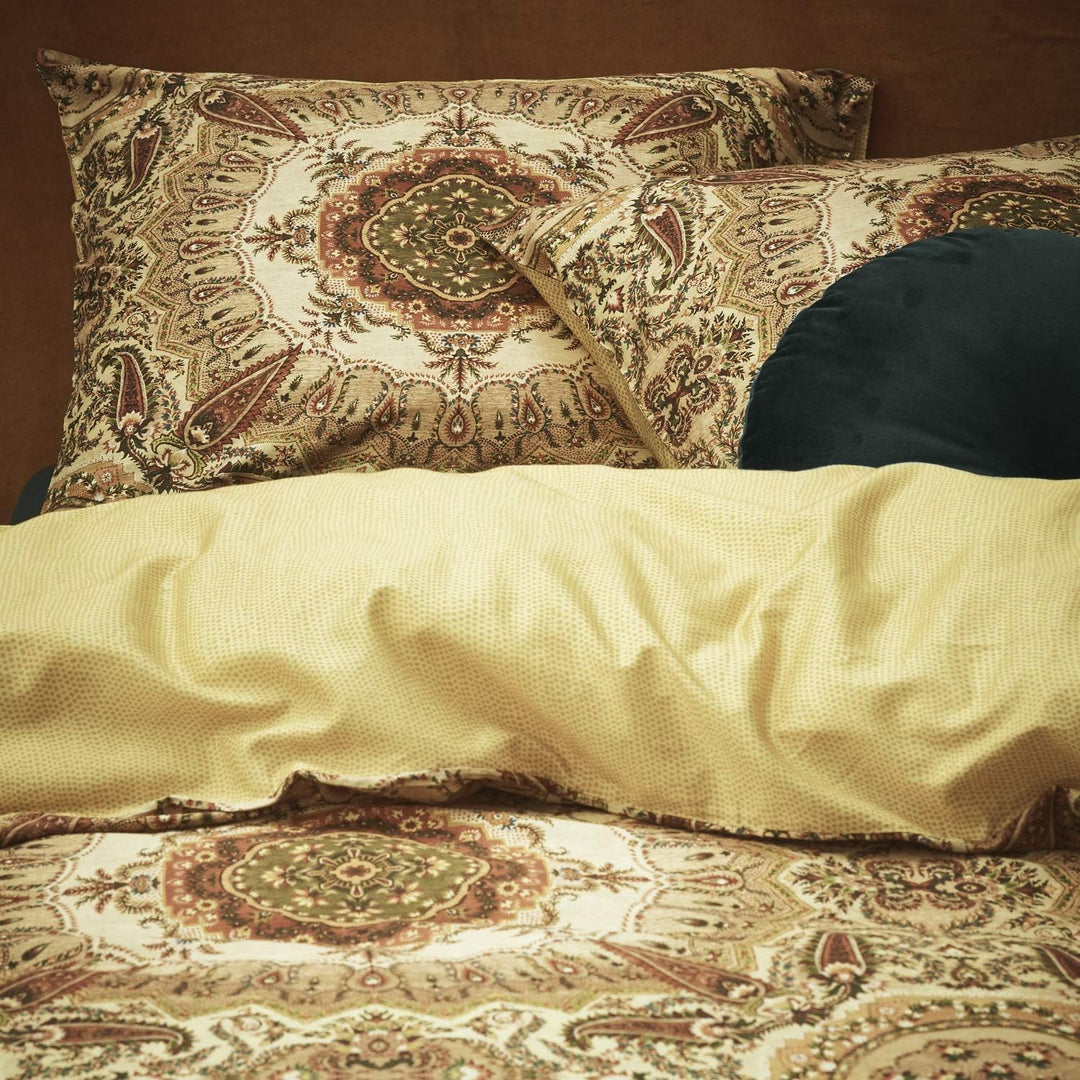 ESSENZA Bettwäsche Cadiz Gold Gelb Ornamente Paisley Satin, Grösse:155 cm x 220 cm, 155 cm x 220 cm