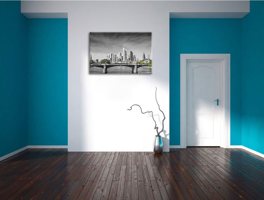schöne Skyline von Frankfurt am Main schwarz/weiss Format: 100x70 auf Leinwand, XXL riesige Bilder f