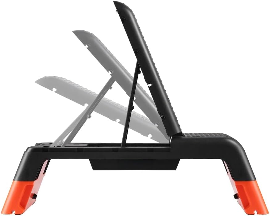 Verstellbare Fitness Step Pro - Schwarz/Orange