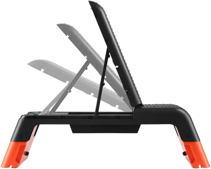Verstellbare Fitness Step Pro - Schwarz/Orange