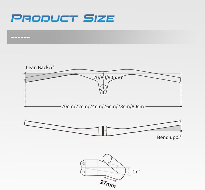 Alfa Pasca carbon lenker mtb 28.6 Integrierte mtb lenker UD matt 780 * 70mm downhill lenker mountain