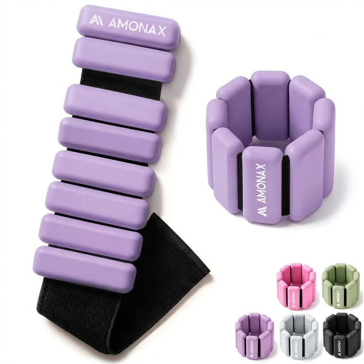 Amonax Gewichtsmanschetten Ankle Weights Set, Fitness Gewichte Für Beine Und Arme, 2x0,5kg Gewichte