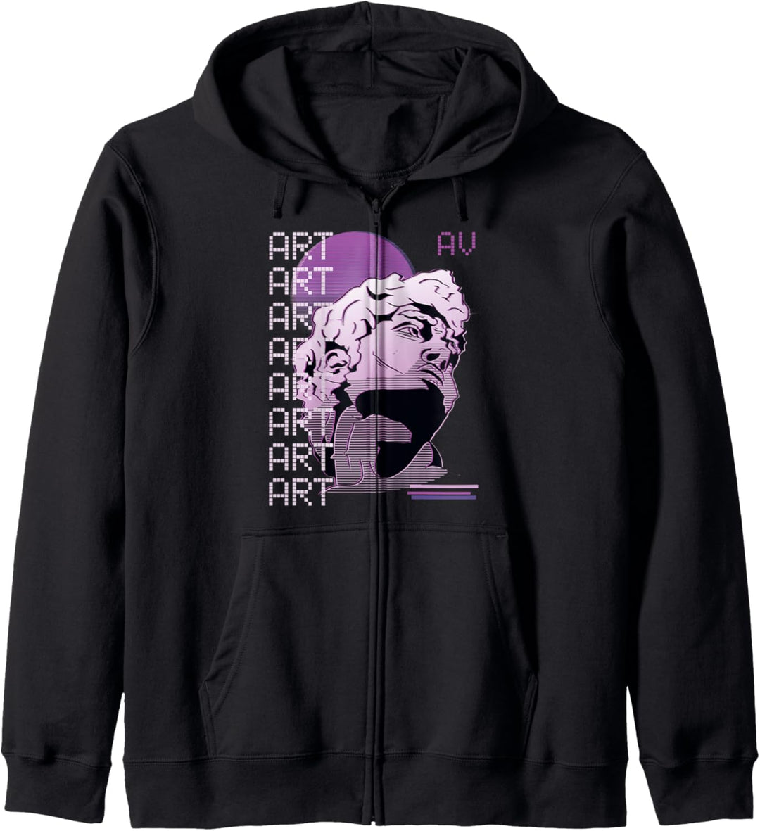 Vaporwave Kunst Statue Skulptur Japanisch 80er Retro Grafik Kapuzenjacke
