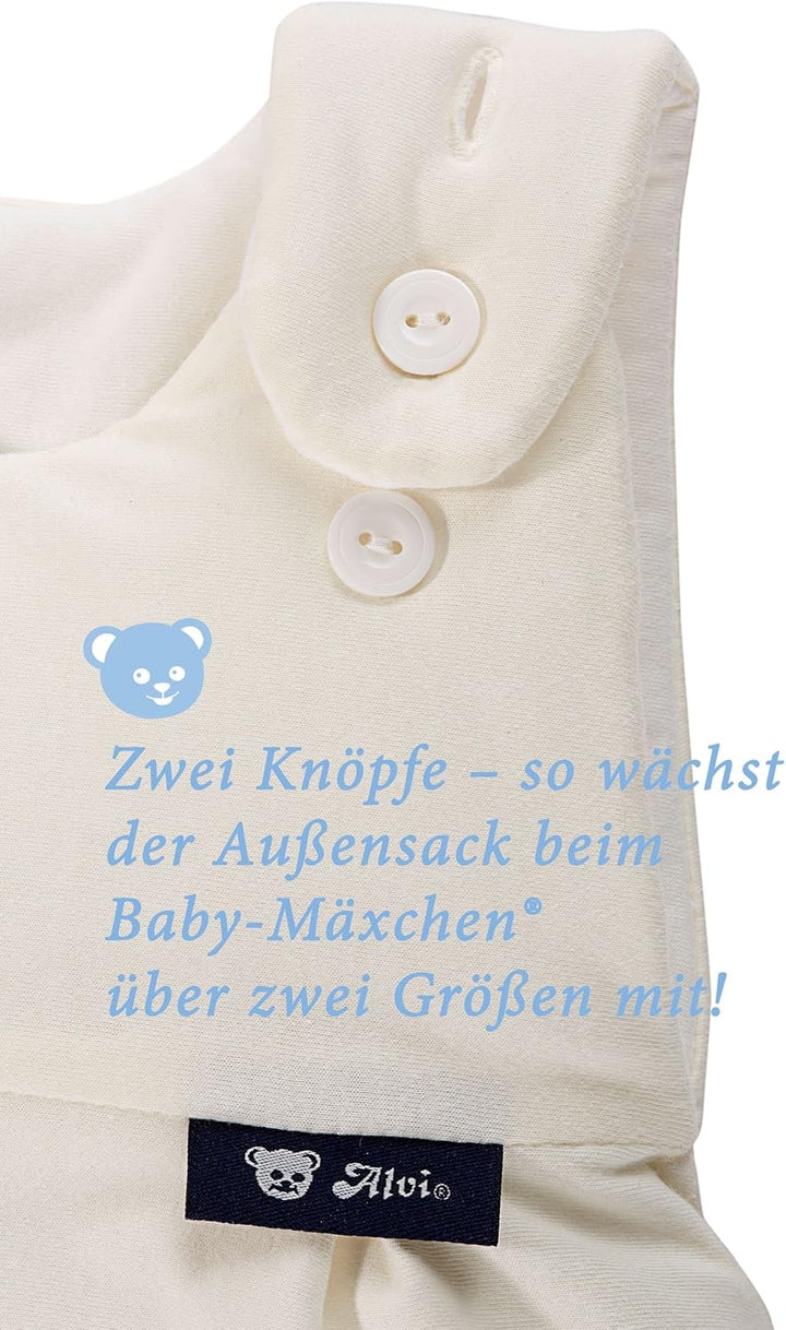 Alvi Baby Mäxchen Aussensack baby forest, Schlafsack mitwachsend, Baumwoll Schlafsack mit Strampelfr