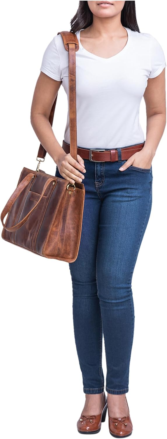 STILORD 'Ariana' Shopper Business Damen Leder Businesstasche Frauen Tote Bag Handtasche Arbeitstasch