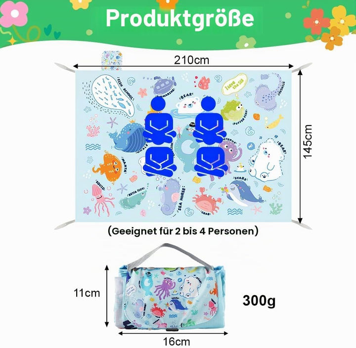 Picknickdecke wasserdicht, 145 x 210 cm Mini picknickdecke, Wasserdicht und schmutzabweisend, Ultral