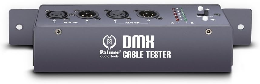 Palmer MCT DMX - Kabeltester für 3-Pol / 5-Pol DMX- und XLR-Kabel, grau Grey 1U, Grey 1U