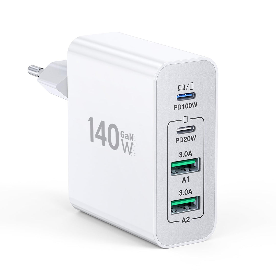 100W 6-Port Adapter Mehrfach Ladegerät mit USB-C und USB-A, Schnellladegerät PD 3.0 Charger Power Ne