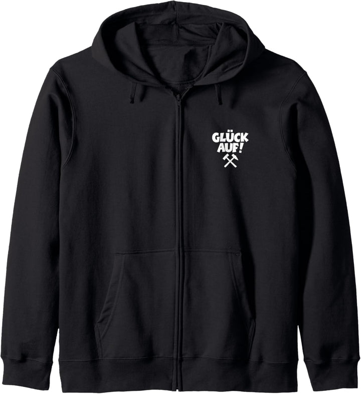 Glück Auf (Weiss/Links) Schlägel und Eisen Erzgebirge Kapuzenjacke