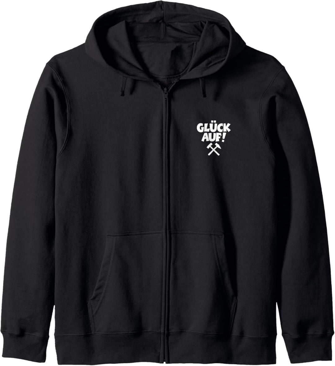 Glück Auf (Weiss Links) Schlägel und Eisen Kapuzenjacke