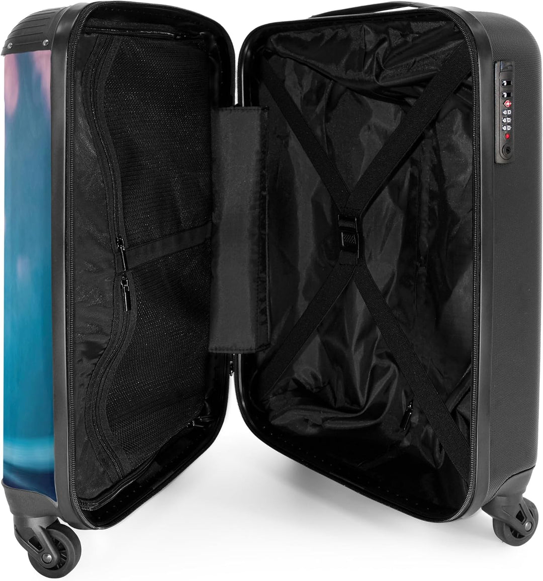 NoBoringSuitcases.com® Koffer Handgepäck Trolley Rollkoffer Kleine Reisekoffer mit 4 Rollen - Kuh -
