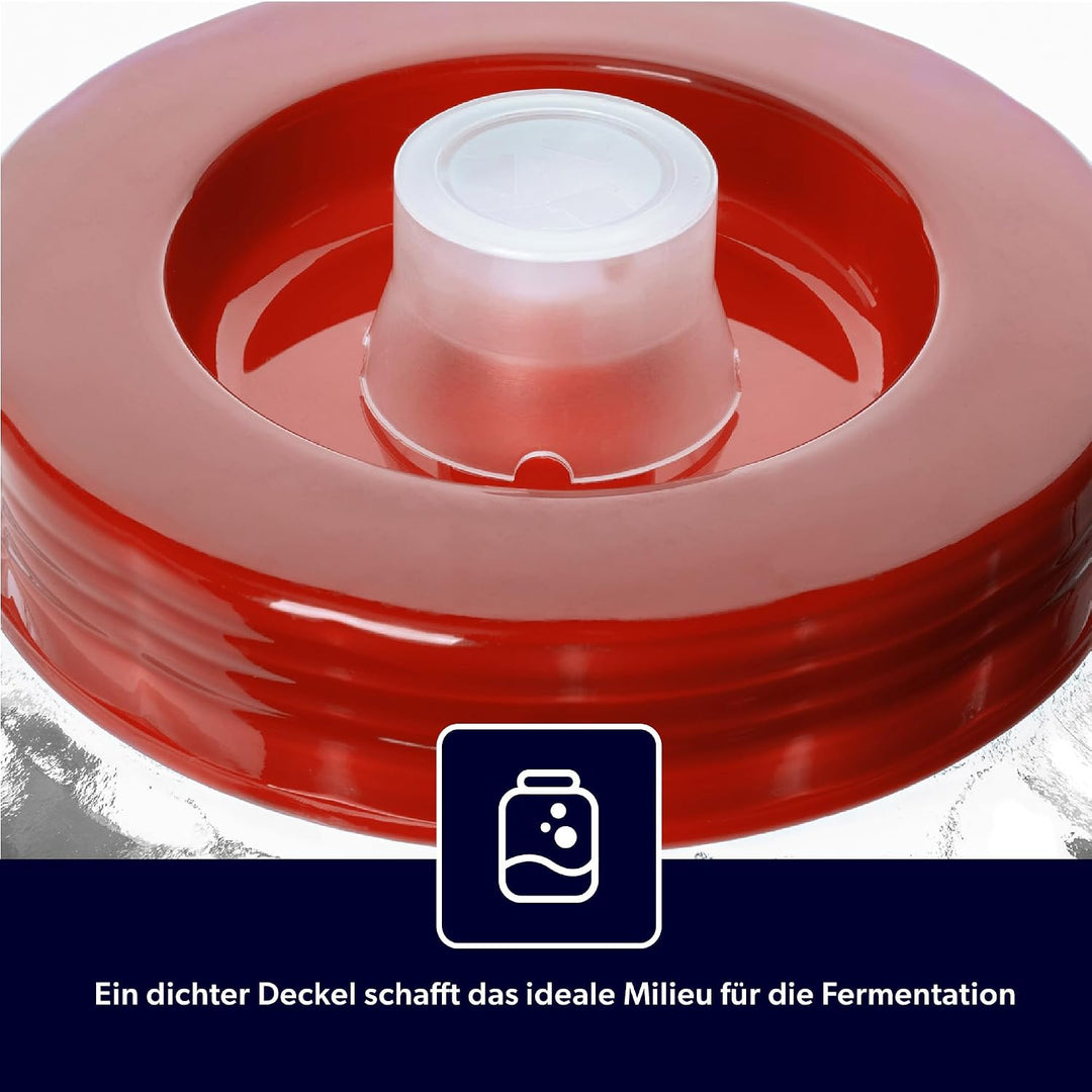 KADAX Gärballon, Glasballon mit Deckel aus Kunststoff, Weinballon, Glasgärballon, universelles Glas,