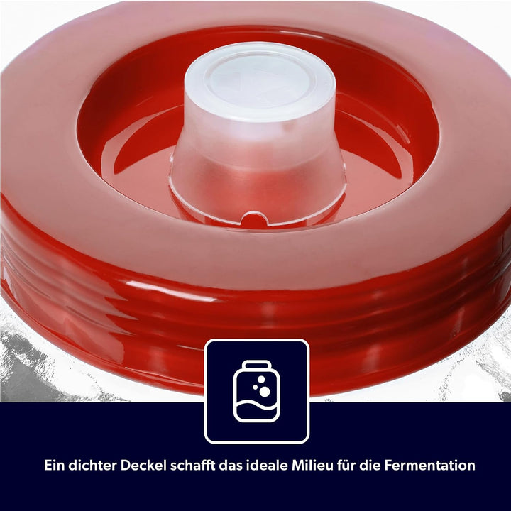KADAX Gärballon, Glasballon mit Deckel aus Kunststoff, Weinballon, Glasgärballon, universelles Glas,