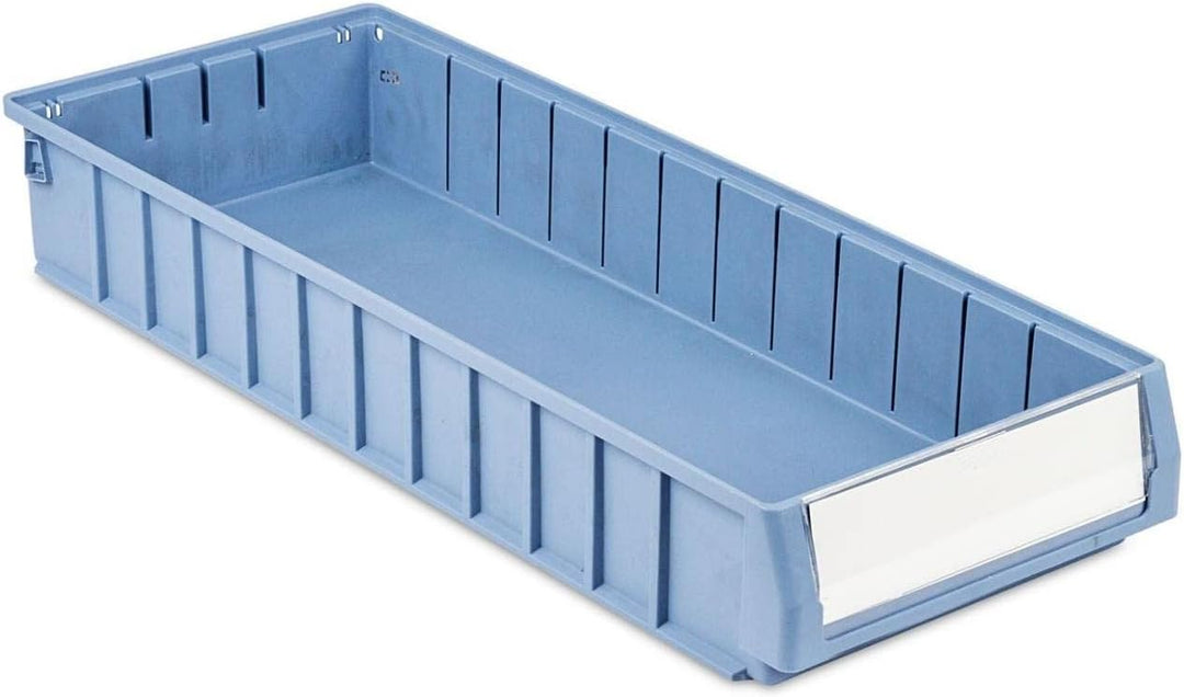 SparSet 5x Regalkasten 600 BN mit Etikett & Schutzhaube | HxBxT 9x23,4x60cm | 9,4 Liter | Sichtlager