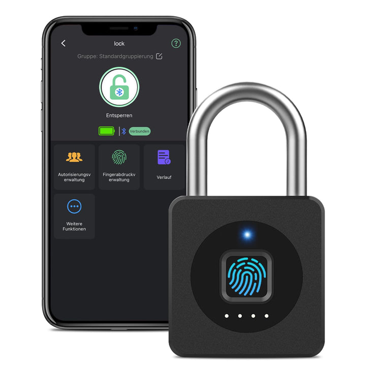 Vorhängeschloss Fingerabdruck, Eseesmart Schloss Fingerabdruck, Bluetooth Fingerabdruck IOS Watch, W