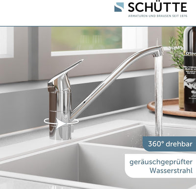 SCHÜTTE MB35210 LUCA abnehmbarer Wasserhahn für die Küche, Spültischarmatur Mischbatterie Unterfenst