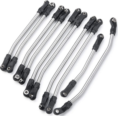 AXspeed 10 Stück Rostfreier Stahl Steering Pull Rod Link Linkage für Axial SCX10 II 90046 1: 10 RC A