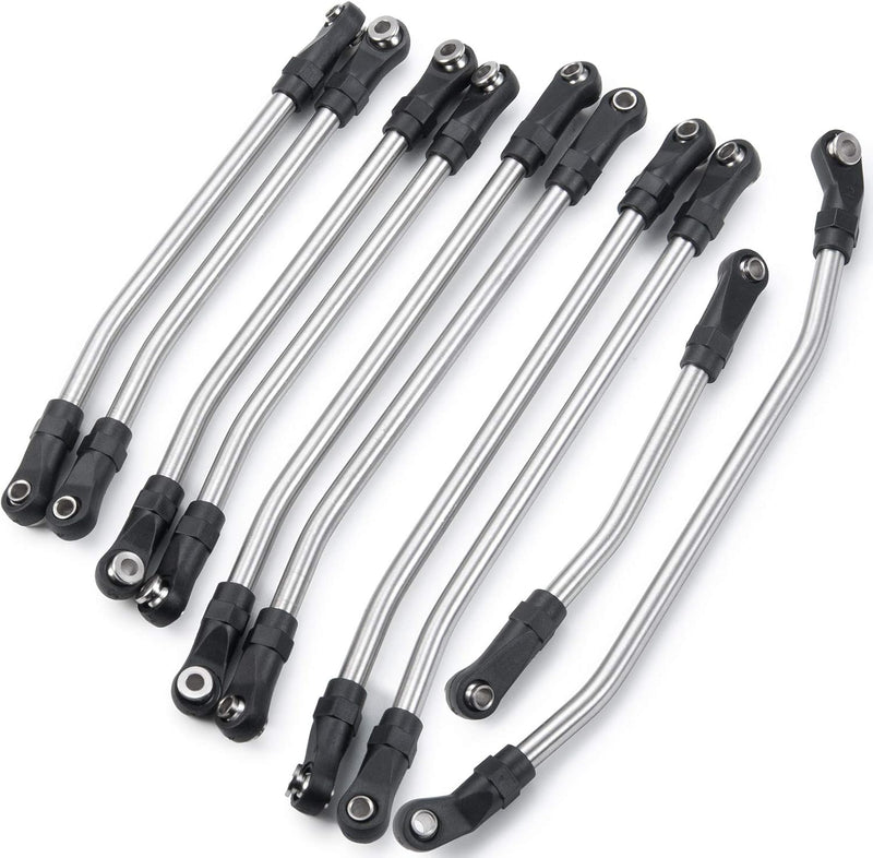 AXspeed 10 Stück Rostfreier Stahl Steering Pull Rod Link Linkage für Axial SCX10 II 90046 1: 10 RC A