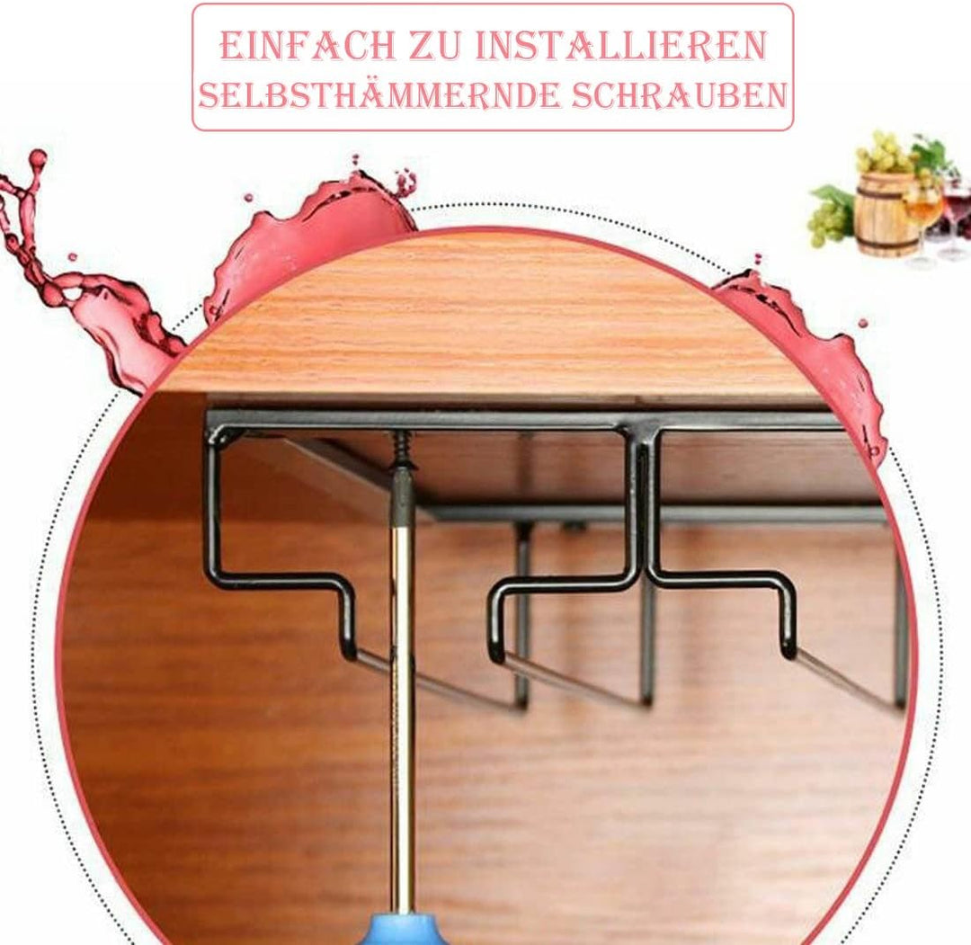 FOMANSH Weinglashalter unter dem Schrank, Gläserhalterung für Weingläser Stielgläser, hängender Wein