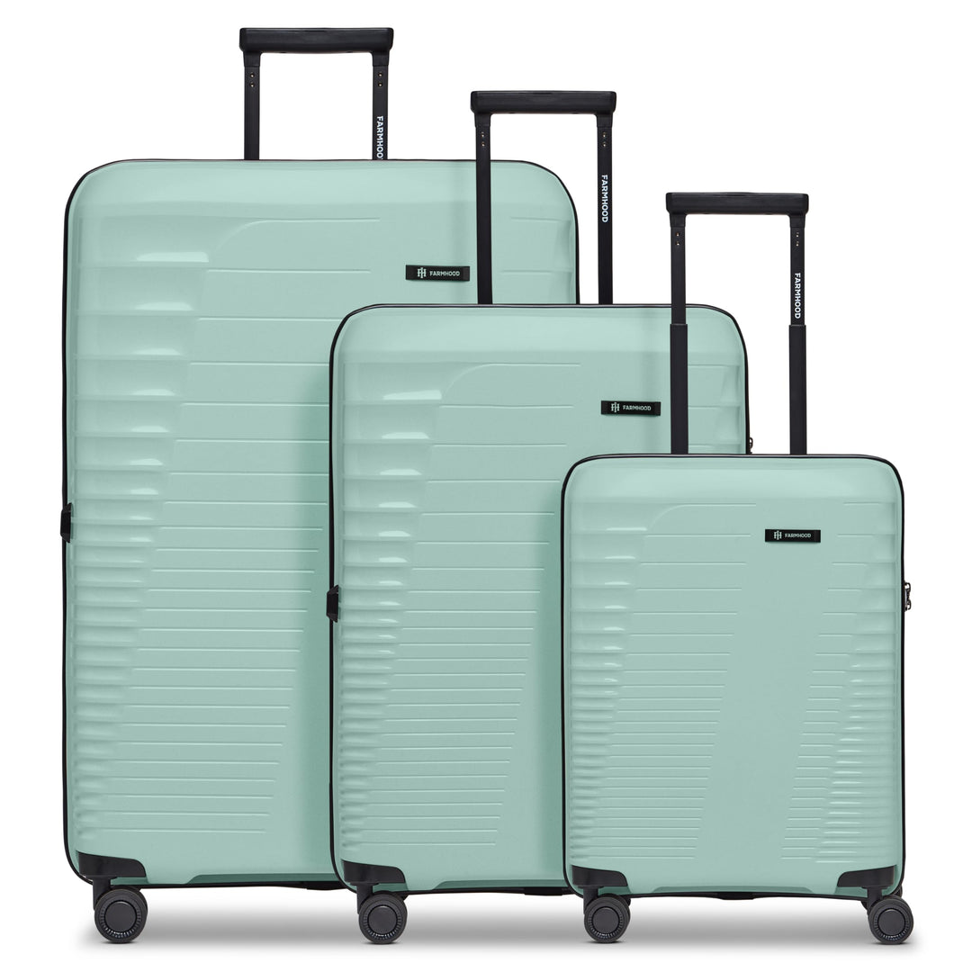 Farmhood Eco Edition nachhaltiges Hartschalen Koffer-Set 3-teilig | Trolleys mit Dehnfalte erweiterb