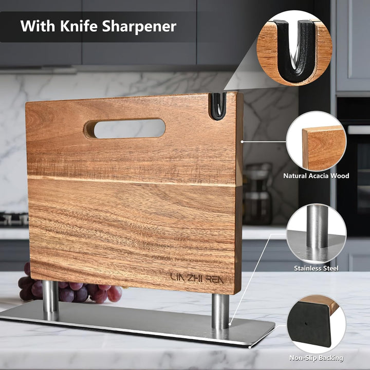 Magnetic Knife Block without Knives, doppelseitiger, leistungsstarker magnetischer Messerhalter, gee