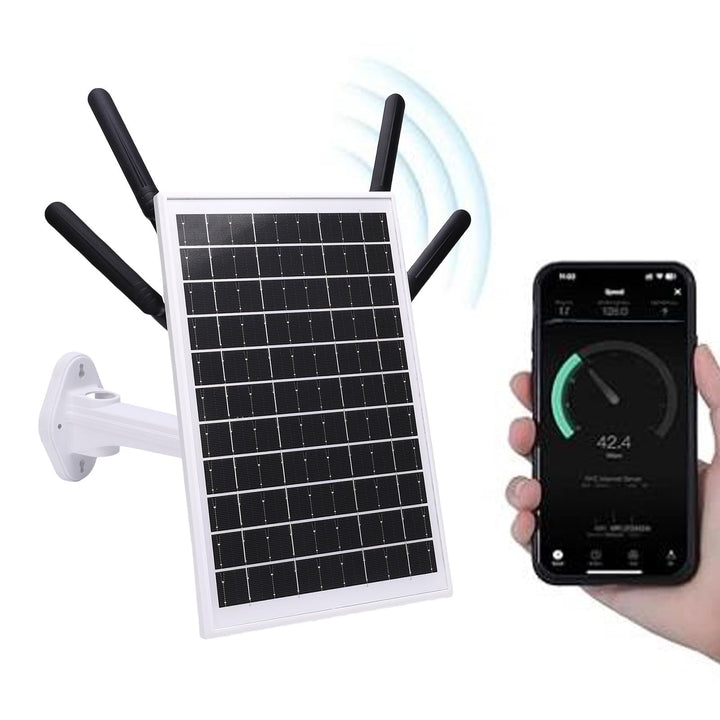 ASHATA 12W Solar Angetrieben 4G LTE -Modemrouter, 300 Mbit/S Solar WiFi 6 Extender mit SIM -Kartenst