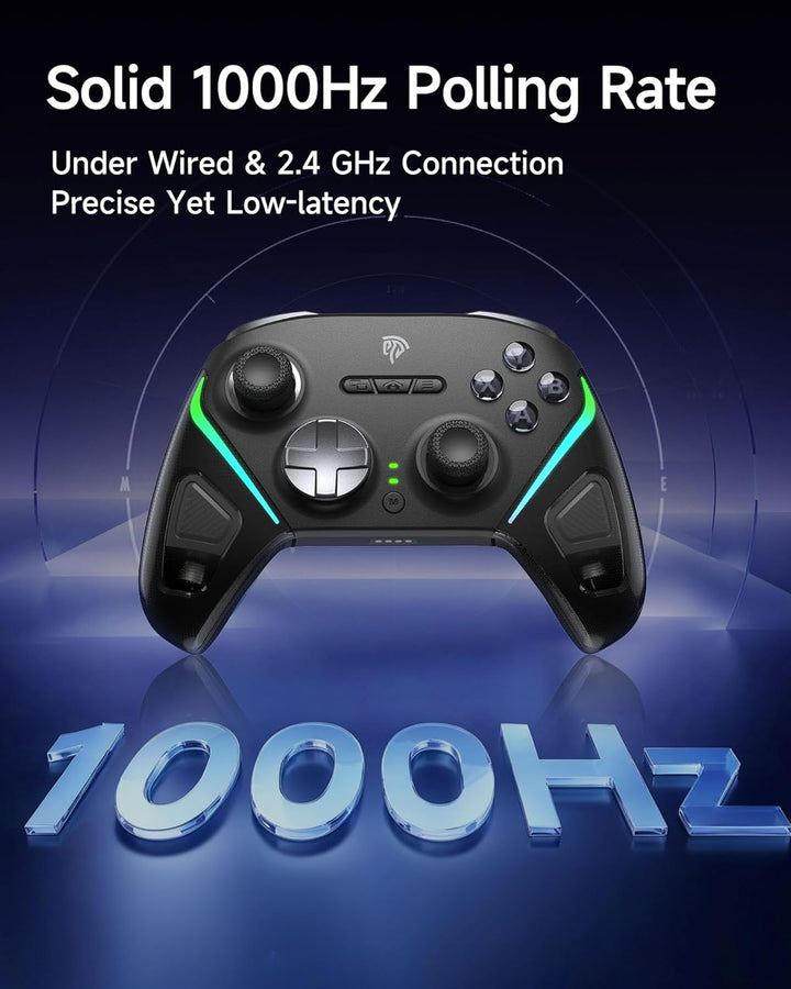 EasySMX D10 Controller PC mit Ladestation, Wireless Controller mit TMR Joystick & 2 in 1 Trigger, 10