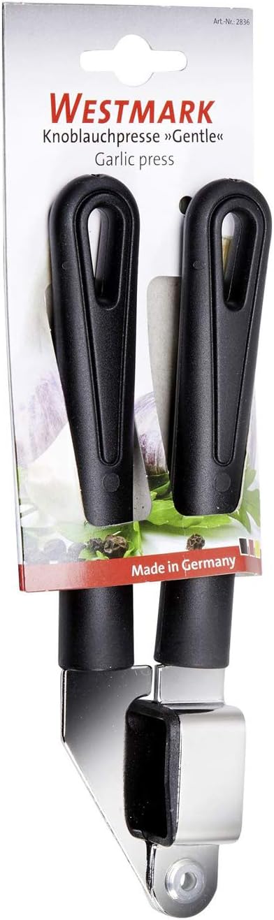 Westmark Knoblauchpresse mit herausnehmbarem Gittereinsatz, Verchromt, Stahl/Kunststoff, Gentle, Sch