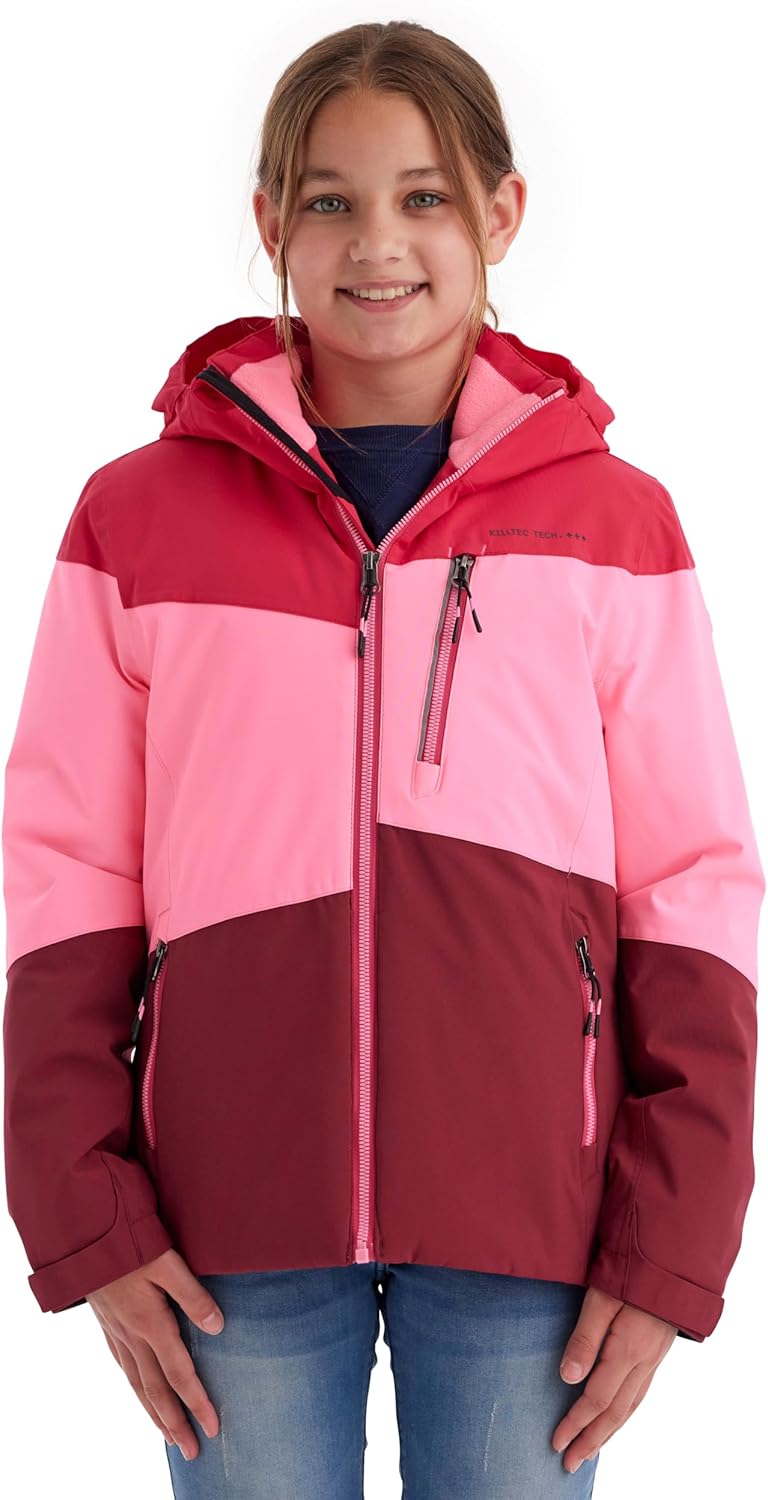 Killtec Mädchen Kow 170 Grls Jckt Funktionsjacke mit Kapuze und Schneefang/Outdoorjacke ist wasserdi
