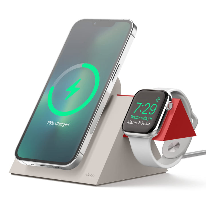 elago MS5 Duo Ladestation Kompatibel mit MagSafe Ladegerät,Kompatibel mit iPhone 15, 14, 13, 12 Seri