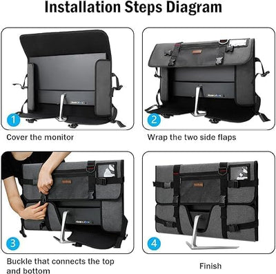 Monitor-Tragetasche Kompatibel mit 24-Zoll-Monitoren/LCD-Bildschirmen, Monitor-Tasche mit Schultergu