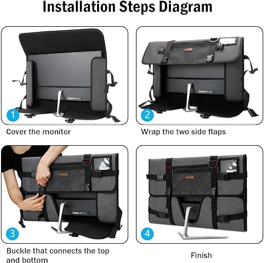 Monitor-Tragetasche Kompatibel mit 24-Zoll-Monitoren/LCD-Bildschirmen, Monitor-Tasche mit Schultergu