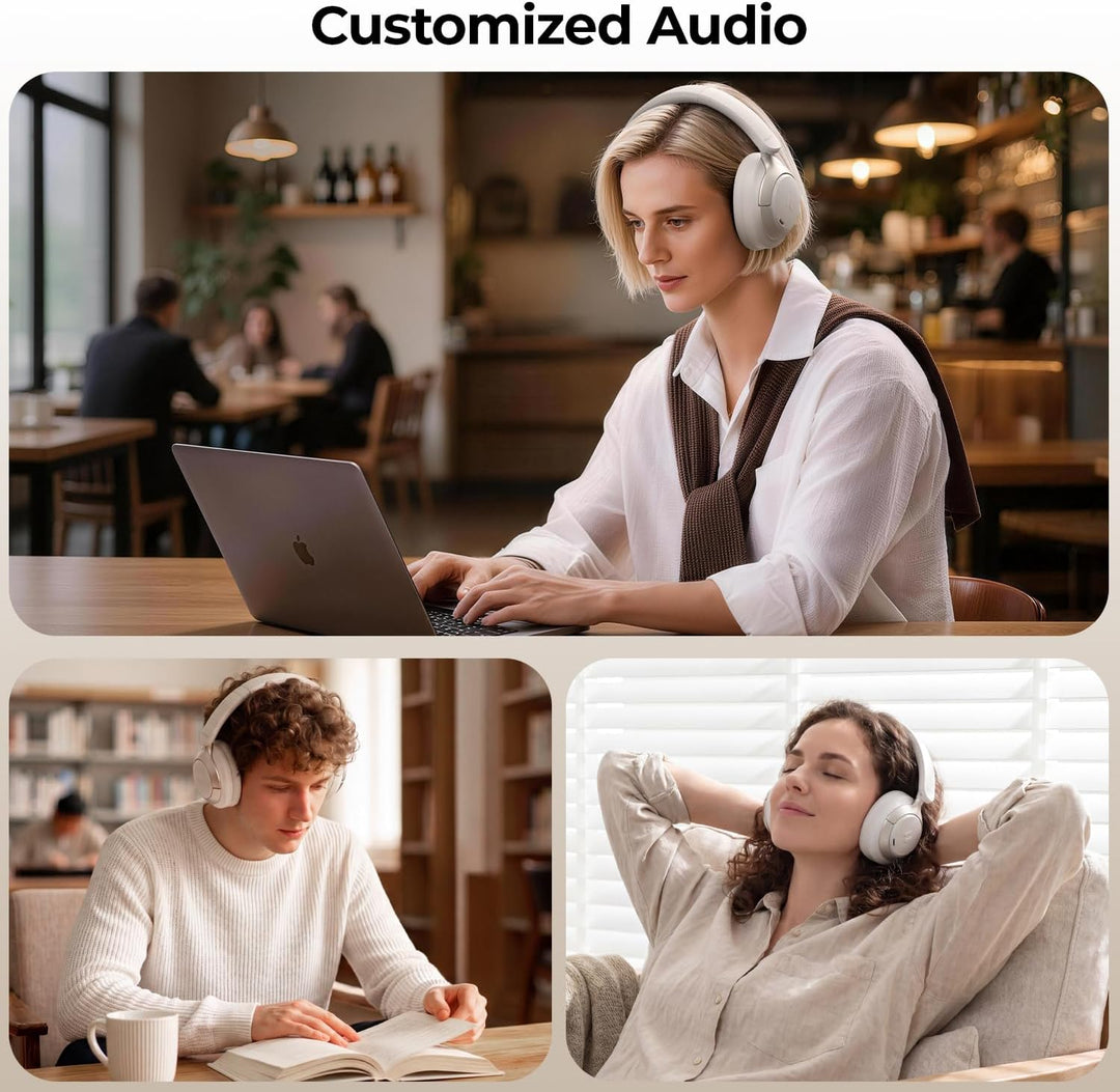 havit H683BT Hybrid Active Noise Cancelling Kopfhörer, Hi-Res Over Ear Bluetooth Kopfhörer mit 4 Mic