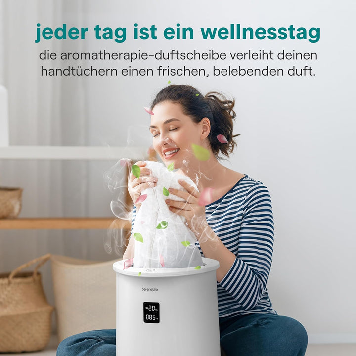 SereneLife Handtuchwärmer mit Digitalanzeige, weiss, grosser Handtuchwärmer für Spa und Badezimmer,