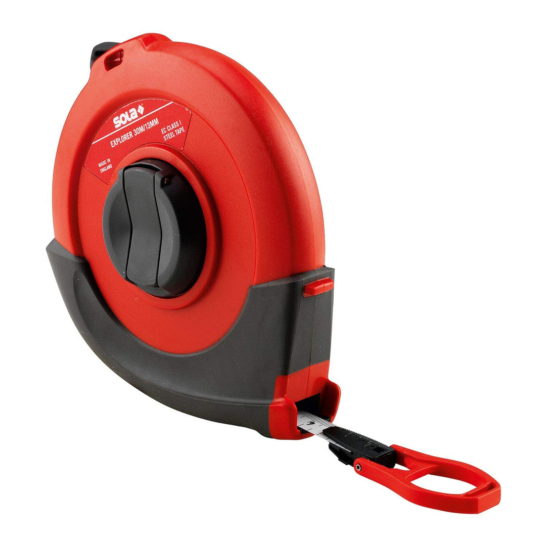 Sola 50080501 Bandmass "Explorer EP 30" aus Stahl 30 M in grau/rot