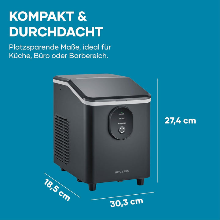 Severin Eiswürfelmaschine, Eiswürfelbereiter, 8 Eiswürfel in nur 8 Min, Kapazität 1,2 L, einfache Be