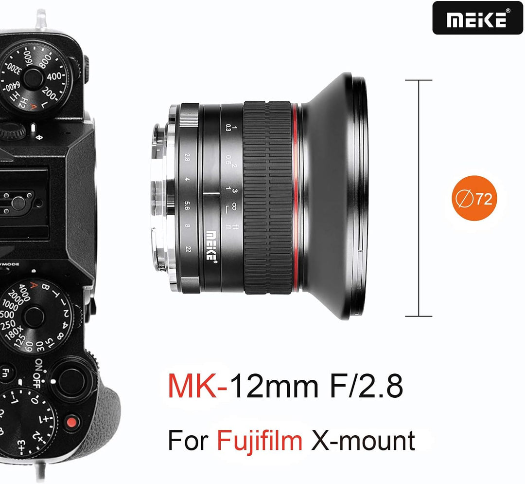 Meike Optics MK 12mm f2.8 Ultra-Weitwinkel Objektiv für Fuji, für Fuji