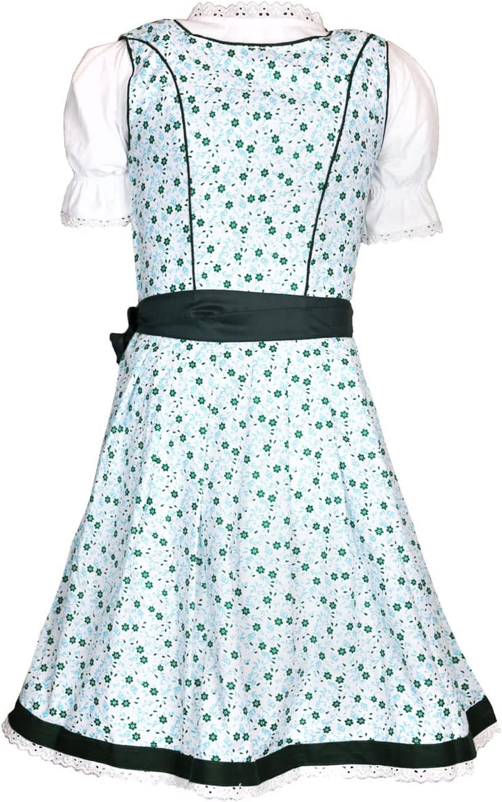 MS-Trachten Kinder Dirndl Trachtenkleid Mädchendirndl Mimi 3 teilig 140 Grün, 140 Grün