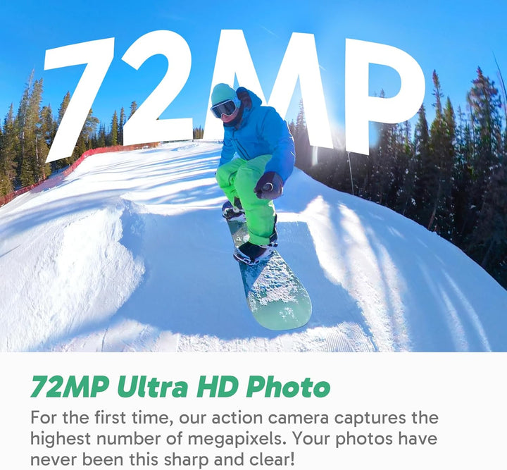 AKASO 360° Action Cam Ski-Set - 5.7K 72MP 360 Grad Actionkamera mit 256GB Speicherkarte Duale 1/2" 4