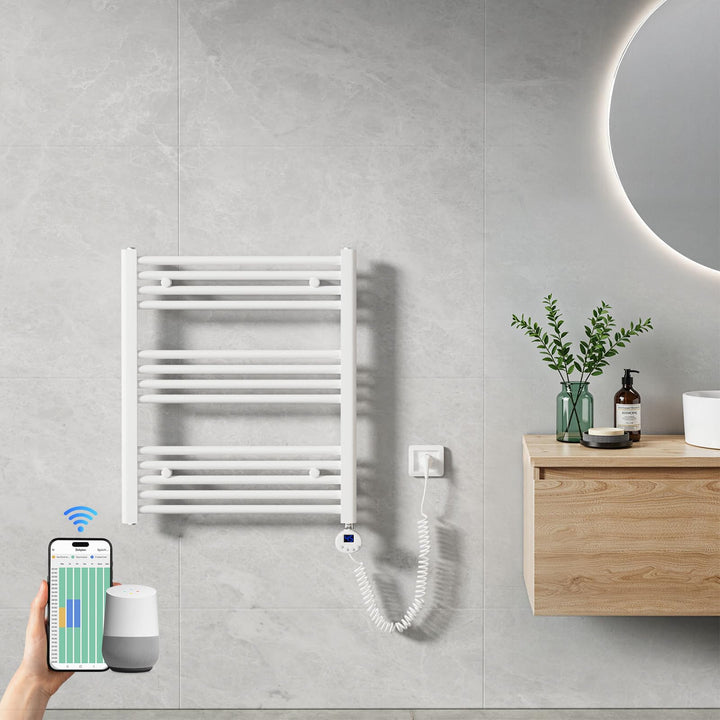 Heilmetz Handtuchheizkörper Elektrisch 700 x 600 mm, Smart WiFi Thermostat Elektrischer Badheizkörpe